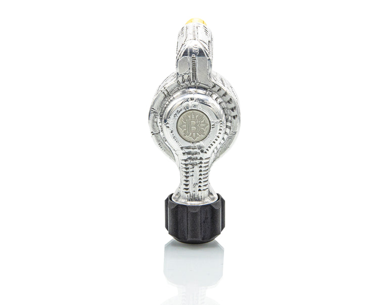 Fantom Platinum Silver Bio-Mech — Hand-Engraved Bishop
